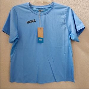 HOKA Performance T-Shirt, Short Sleeve, Electric Blue, Size M Medium